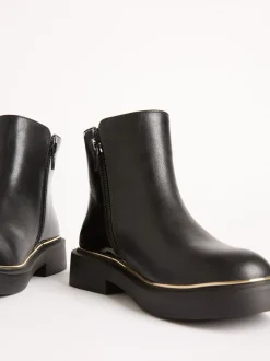 Boots|Lipsy Faux Leather Patent Contrast Zip Ankle Boots