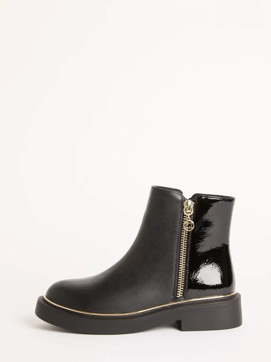 Boots|Lipsy Faux Leather Patent Contrast Zip Ankle Boots