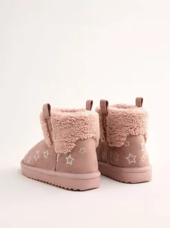 Pantoffels*Lipsy Faux Shearling Lined Print Pull On Slipper Ankle Boots