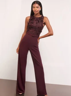 Jumpsuits En Playsuits|Lipsy Floral 3D Textured Halter Jumpsuit