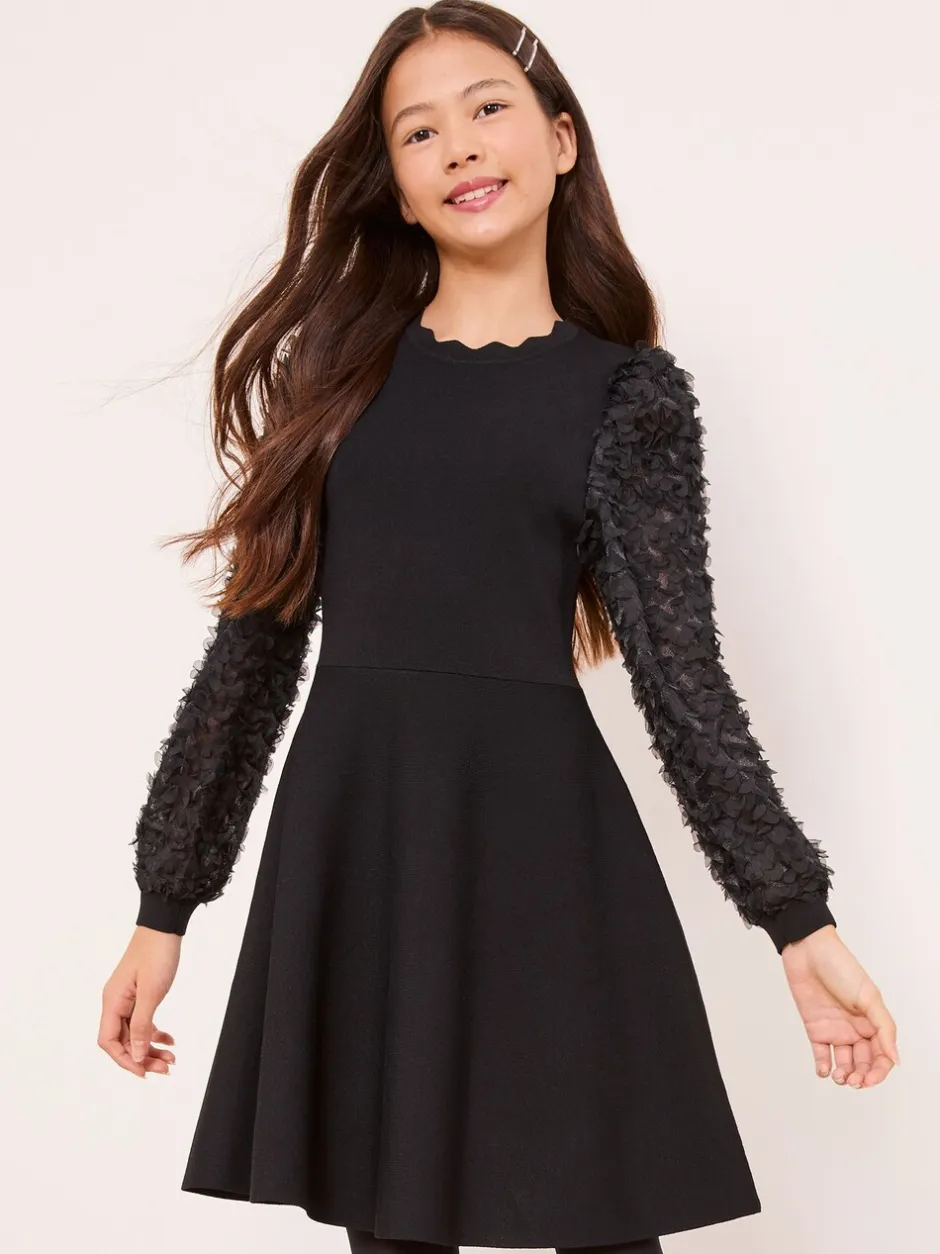Gebreide Kleding|Jurken*Lipsy gebreide jurk met getextureerde mouwen (5-16jr)