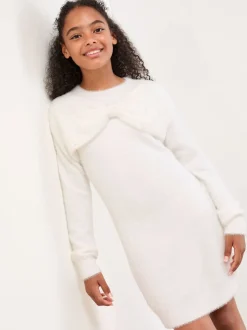 Gebreide Kleding|Jurken*Lipsy gebreide jurk met strik (5-16jr)