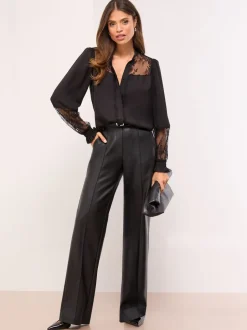 Blouses En Overhemden|Tops En T-Shirts*Lipsy Lace Detail Grandad Shirt