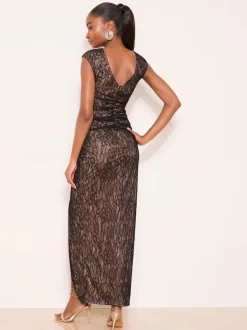 Gelegenheidskleding|Lipsy Lace Inset Maxi Dress