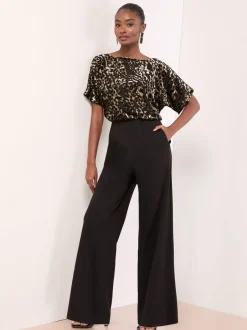 Jumpsuits En Playsuits|Gelegenheidskleding|Lipsy Leopard Print Sleeveless Cowl Neck Jumpsuit