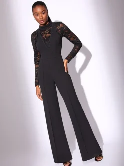 Jumpsuits En Playsuits|Gelegenheidskleding|Lipsy Long Sleeve Lace High Neck Jumpsuit