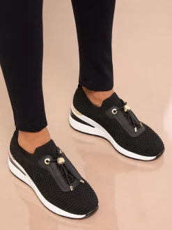 Sneakers|Lipsy Mid Wedge Knit Runner Sports Trainers