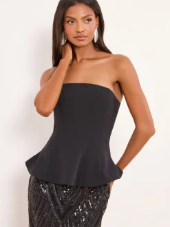 Gelegenheidskleding|Jurken|Lipsy Premium Bandeau Corset Sequin Combination Maxi Dress