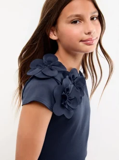 Jurken*Lipsy Scuba 3D Corsage Cap Mouwloze Jurk (5-16jr)