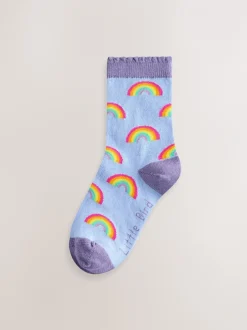 Sokken En Panty's|Sokken En Panty's*Little Bird by Jools Oliver set van 5 paar sokken met regenboogprint