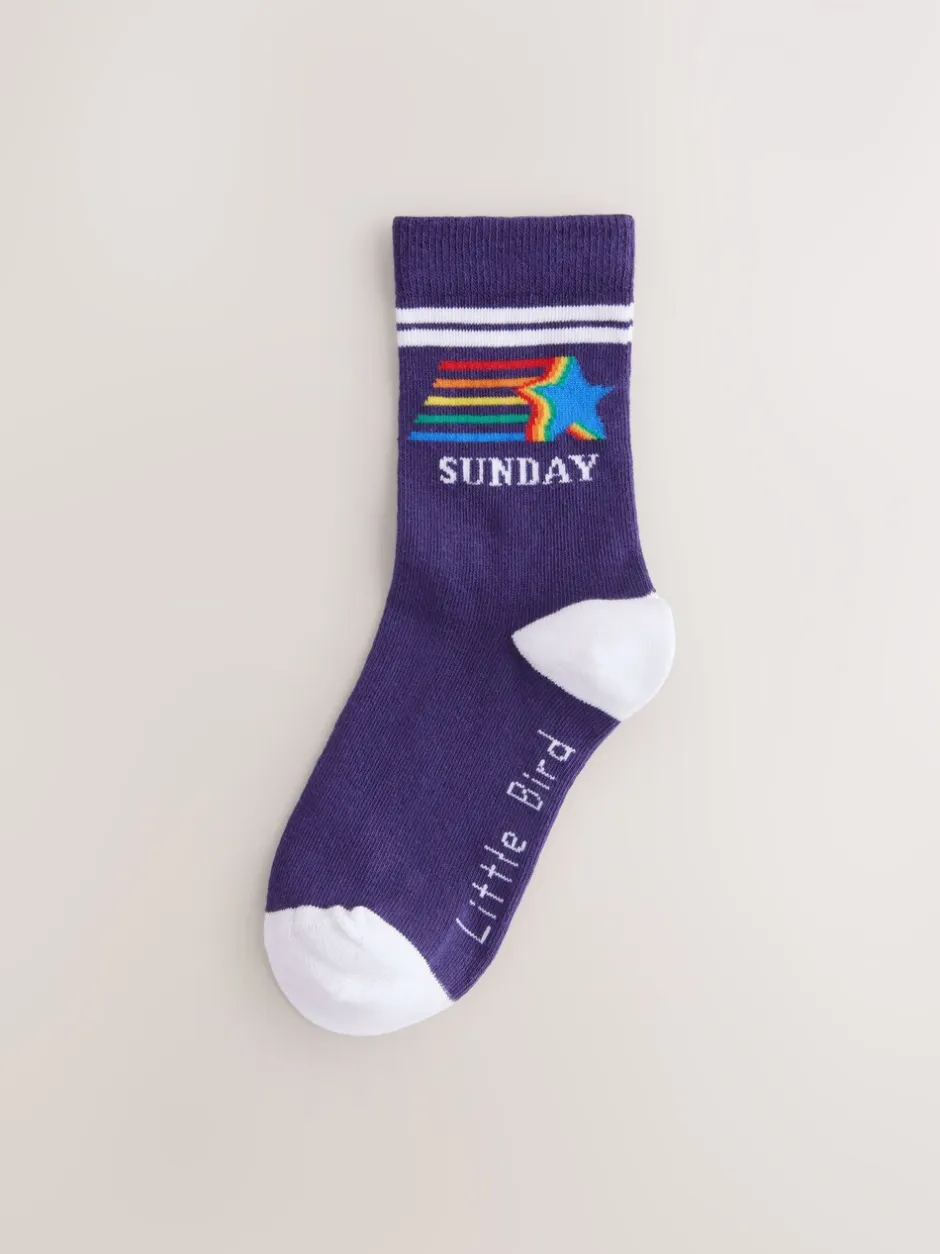 Sokken En Panty's|Sokken*Little Bird by Jools Oliver Bright Rainbow Days Of The Week Socks 7 Pack