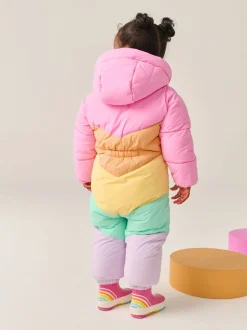Jassen, Jacks En Kinderwagenpakjes|Jassen En Jacks|Little Bird by Jools Oliver regenbestendig sneeuwpak met pastelkleurige regenboogvlakken