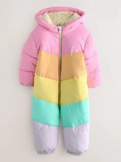 Jassen, Jacks En Kinderwagenpakjes|Jassen En Jacks|Little Bird by Jools Oliver regenbestendig sneeuwpak met pastelkleurige regenboogvlakken