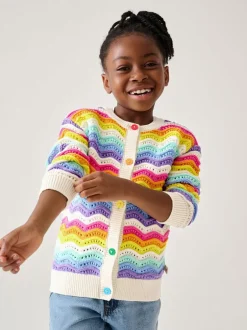 Gebreide Kleding|Little Bird by Jools Oliver 100% katoenen vest met golvende strepen