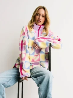 Hoody's En Sweatshirts|Little Bird by Jools Oliver Heart Colourblock Borg Fleece
