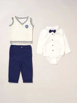 Gelegenheidskleding|Shirts|Little Gent True Knit Vest, Bodysuit, Trousers and Bow Tie White Set