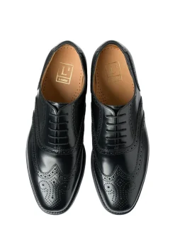Schoenen|Formele Schoenen|Loake 302brg Oxford-brogues van zwart gepolijst leer