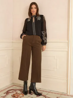 Blouses En Overhemden*Love & Roses - Hoogsluitende blouse met lange mouwen