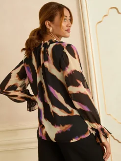 Blouses En Overhemden|Tops En T-Shirts|Love & Roses blouse met lange mouwen en inkeping