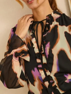 Blouses En Overhemden|Tops En T-Shirts|Love & Roses blouse met lange mouwen en inkeping