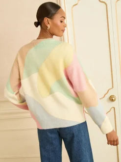 Gebreide Kleding*Love & Roses Cosy Print Knitted Jumper