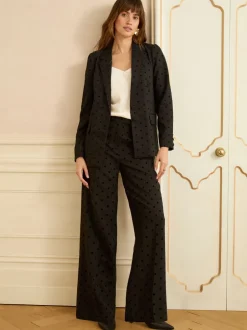 Kostuums En Werkkleding|Love & Roses Flocked Spot Blazer