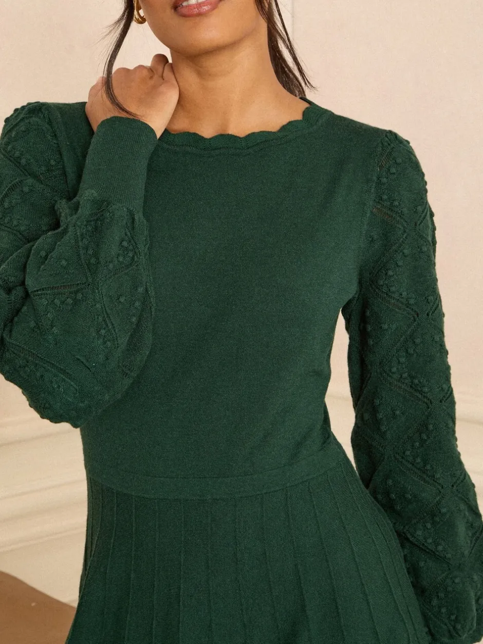 Gebreide Kleding|Jurken*Love & Roses Scallop Knitted Mini Dress