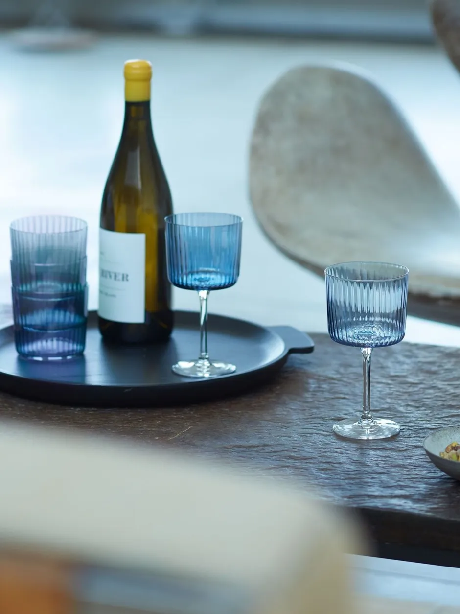 Glas|LSA International Gems Assorted Set van 250ml wijnglazen Safier