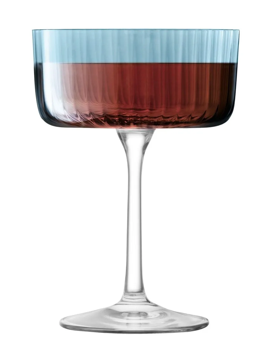 Glas*LSA International Gems diverse set champagnecocktailglazen van 230ml Safier