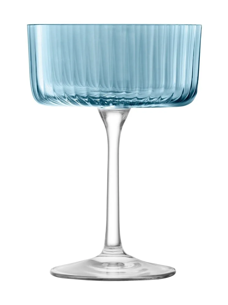 Glas*LSA International Gems diverse set champagnecocktailglazen van 230ml Safier