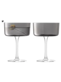Glas|LSA International Set of 2 Lunar Champagne and Cocktail Glasses 230ml