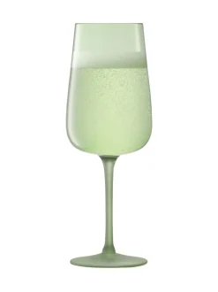 Glas*LSA International Set of 2 Arc Contrast Flute Glasses 280ml MOSS - Groen