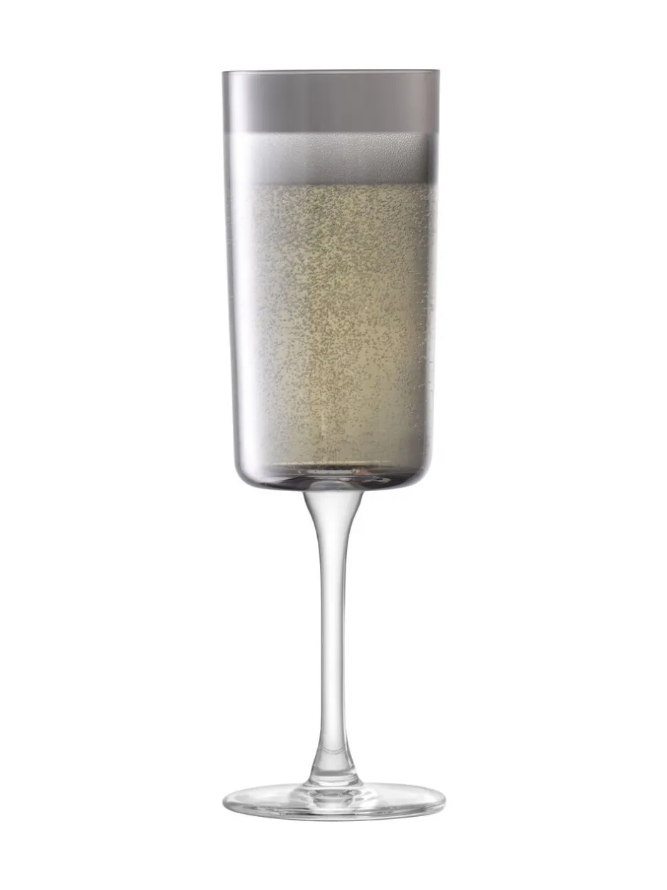 Glas*LSA International Set of 2 Lunar Champagne Flutes 210ml