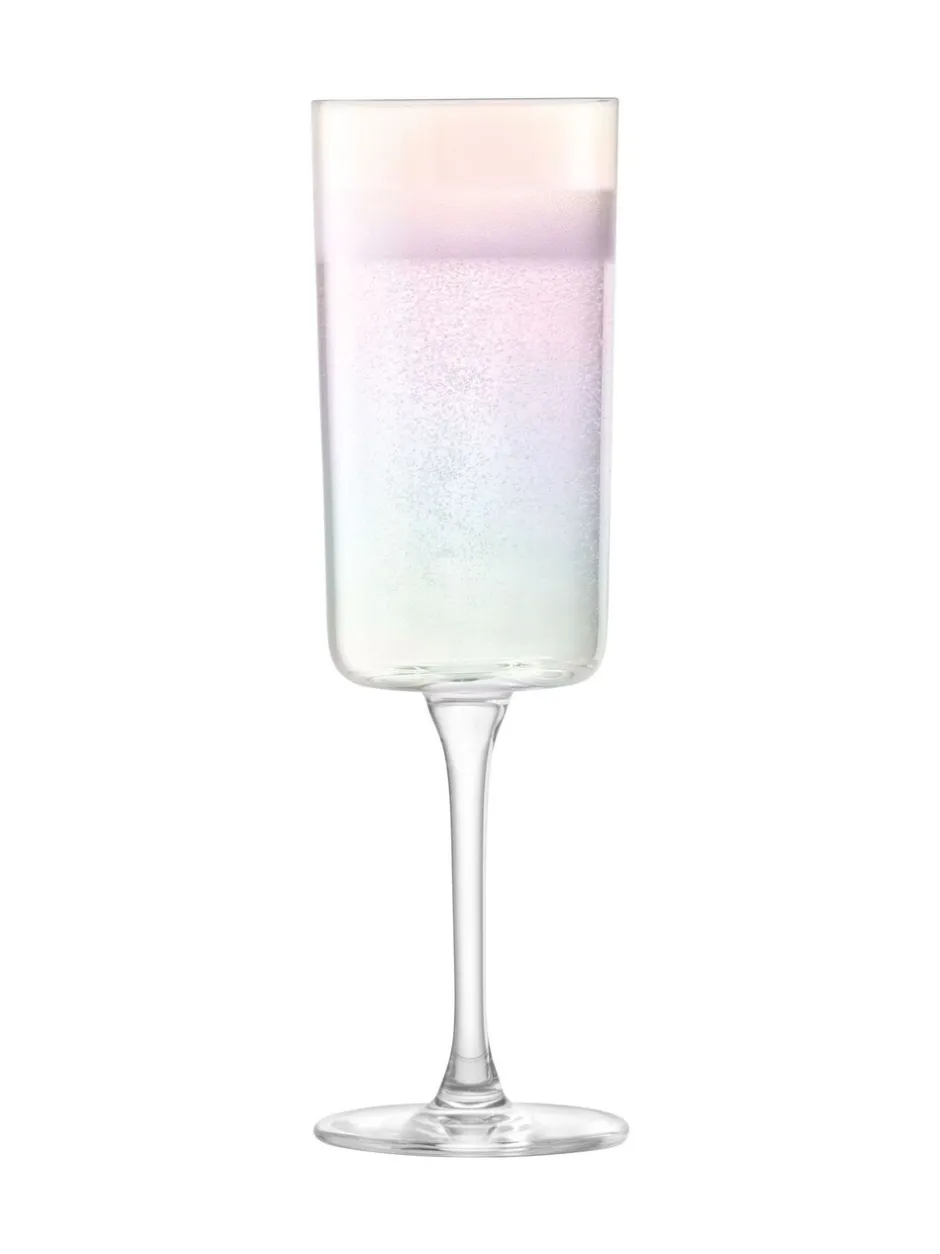 Glas|LSA International Set of 2 Iridescence Champagne Flutes 210ml