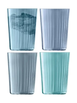 Glas|LSA International set van 4 Gems drinkglazen 560ml Safier