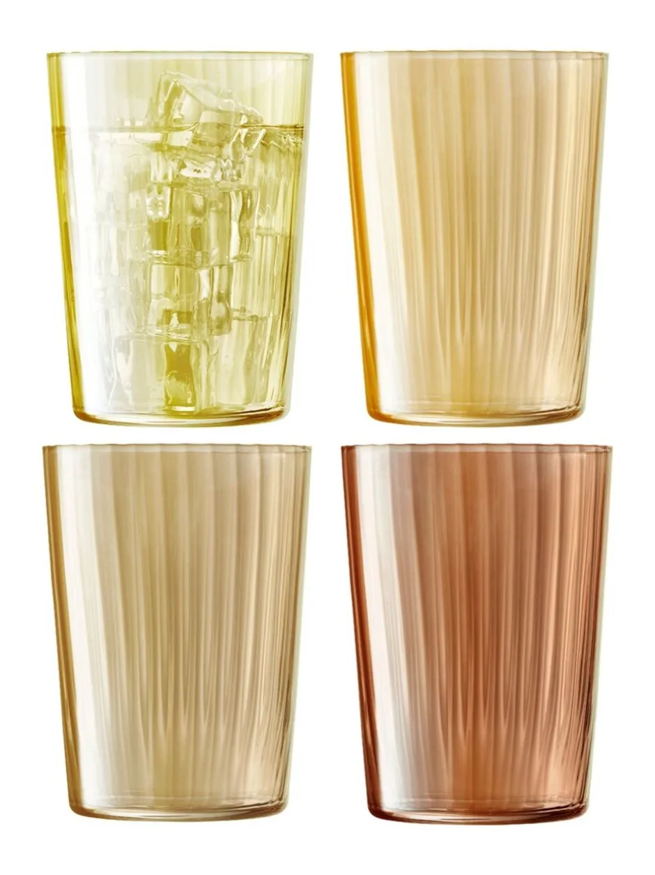 Glas*LSA International set van 4 Gems drinkglazen 560ml Amber en Oranje