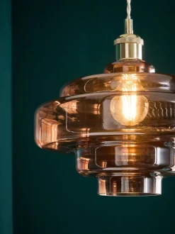Lampenkappen|Verlichting*Next Luca Gemakkelijk te bevestigen lampenkap Chocoladebruin