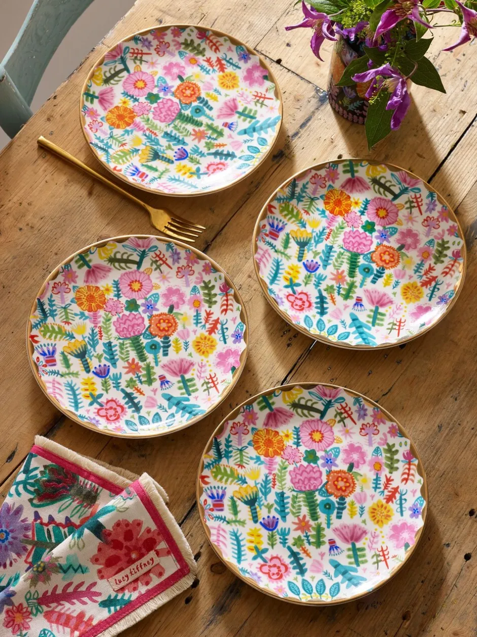 Tafelgerei|Eetservies En Pastaschalen*Lucy Tiffney - Set van 4 gebaksbordjes