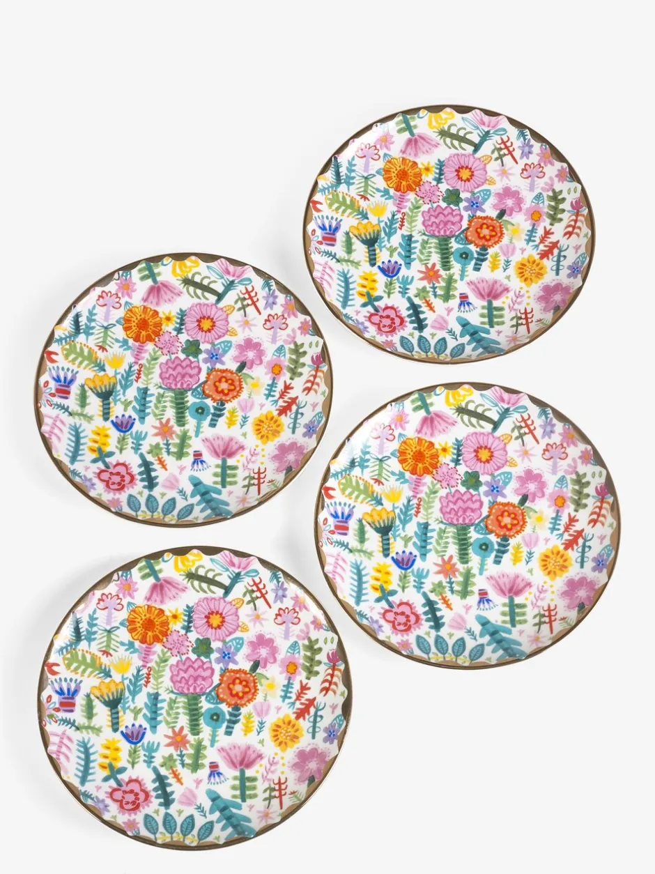 Tafelgerei|Eetservies En Pastaschalen*Lucy Tiffney - Set van 4 gebaksbordjes
