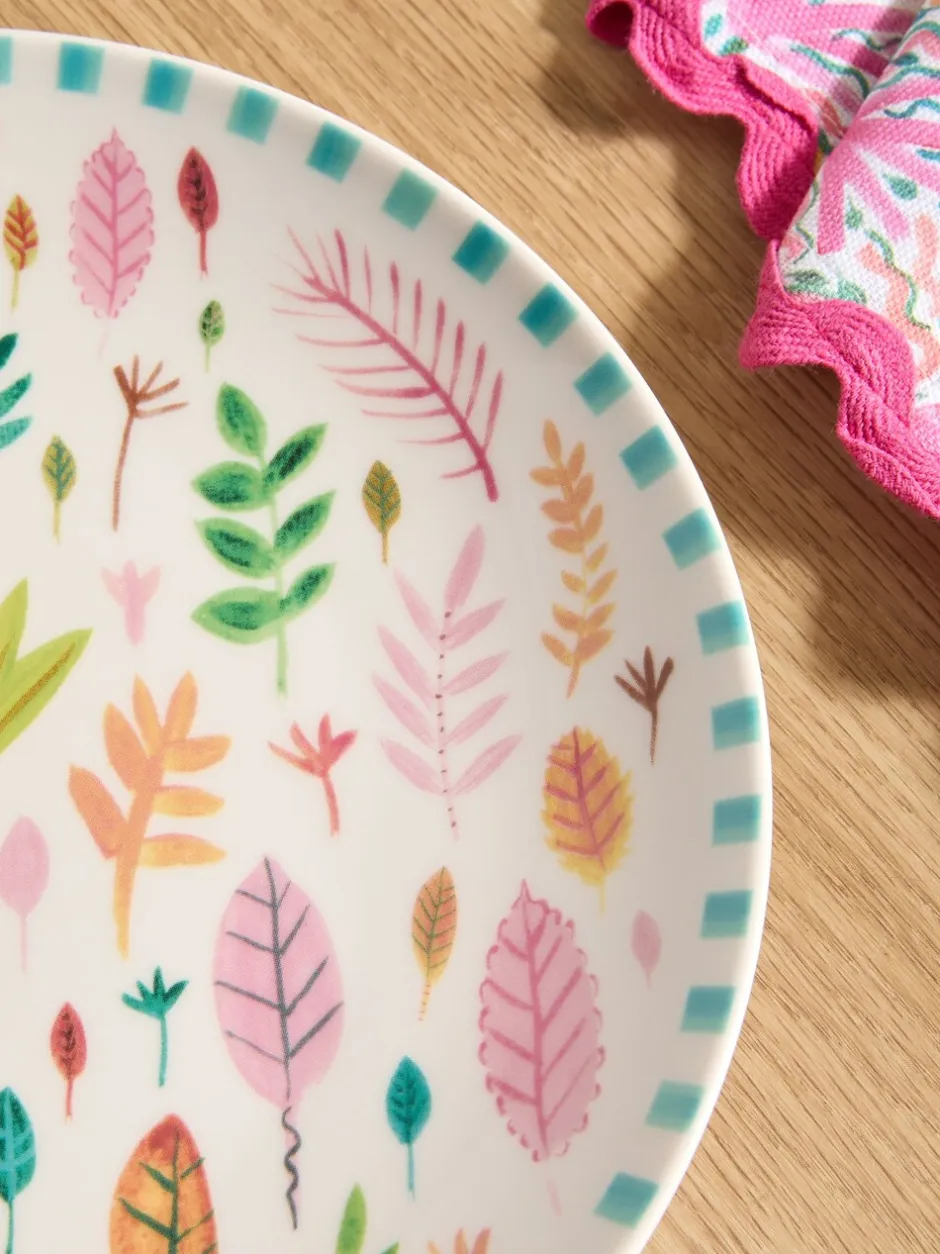 Eetservies En Pastaschalen*Lucy Tiffney Set of 4 Leaves Side Plates
