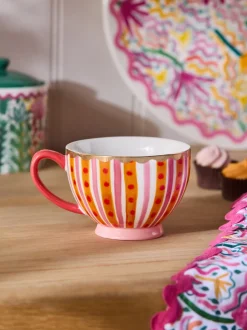 Mokken En Koppen|Lucy Tiffney -mok Roze/oranje met voetjes
