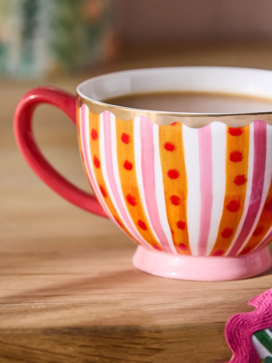 Mokken En Koppen|Lucy Tiffney -mok Roze/oranje met voetjes