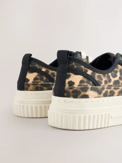 Sneakers*Next Luipaard - Canvas Chunky Baseballsneakers met Vetersluiting