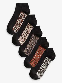 Sokken En Panty's|Next Luipaard - Footbed Trainers Socks 5 Pack