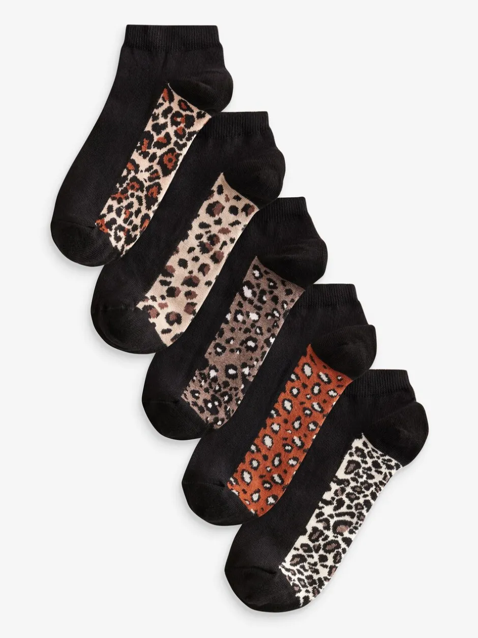 Sokken En Panty's|Next Luipaard - Footbed Trainers Socks 5 Pack