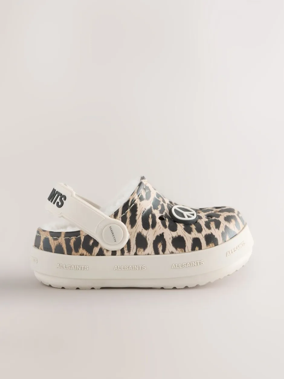 Pantoffels|Pantoffels*smALLSAINTS - Print Borg Lined Clog Slippers Luipaard