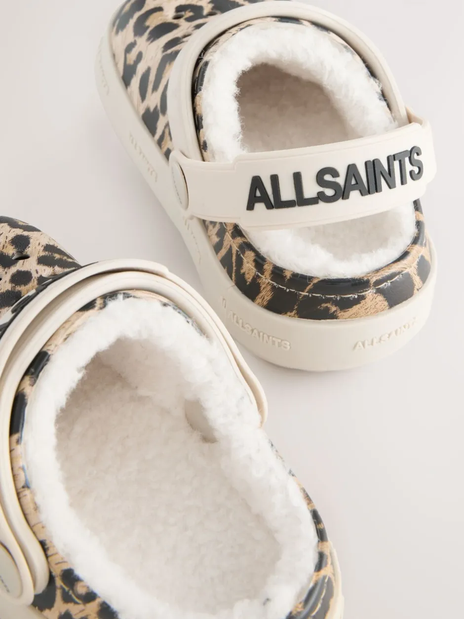 Pantoffels|Pantoffels*smALLSAINTS - Print Borg Lined Clog Slippers Luipaard