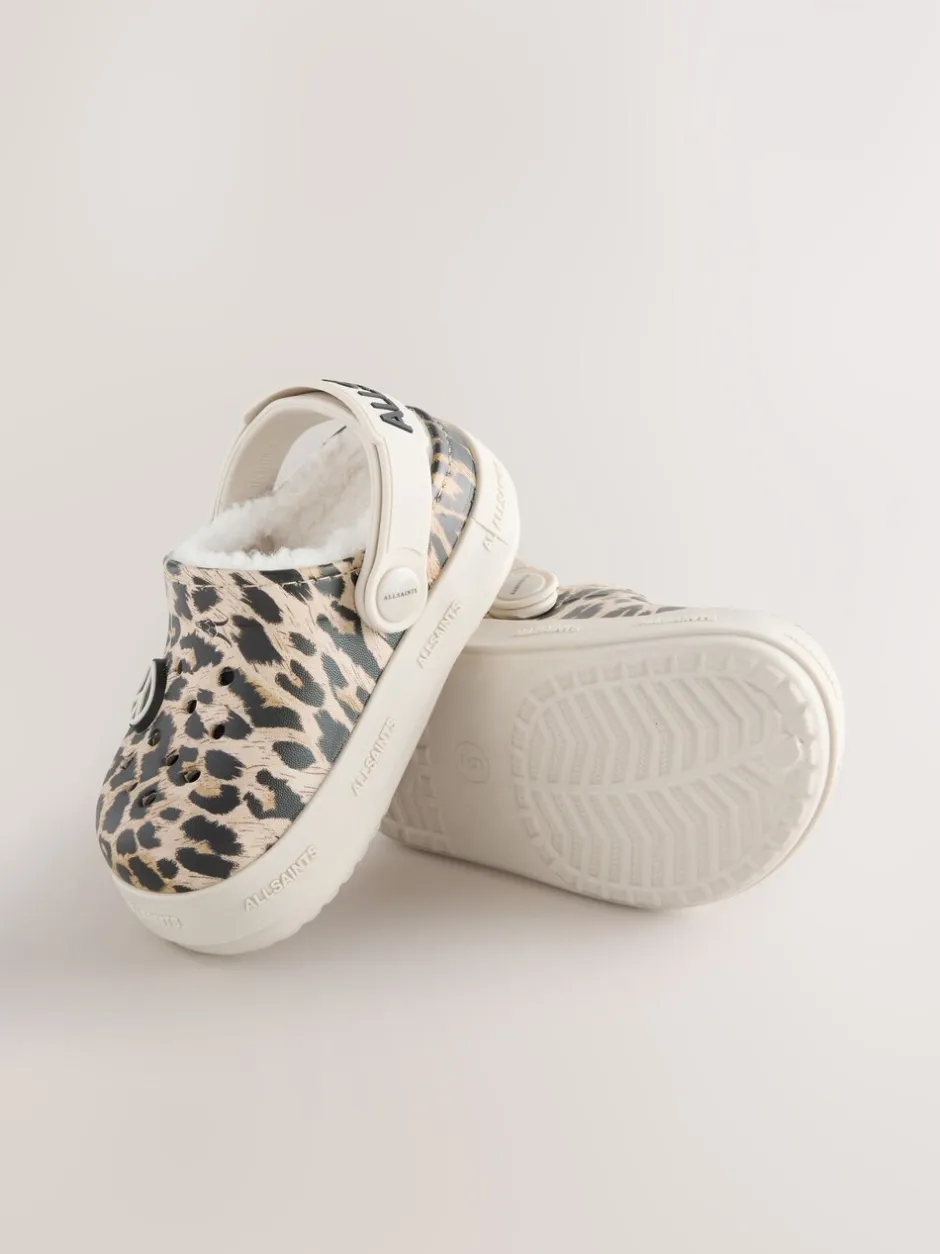 Pantoffels|Pantoffels*smALLSAINTS - Print Borg Lined Clog Slippers Luipaard