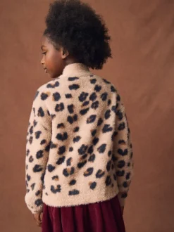 Gebreide Kleding*Next - Fluffy trui (3 - 16 jr) Luipaardprint