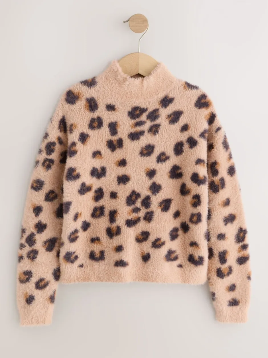 Gebreide Kleding*Next - Fluffy trui (3 - 16 jr) Luipaardprint
